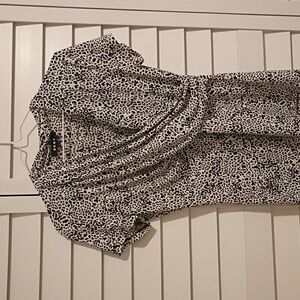 DKNY Monochrome Cheetah Print Blouse